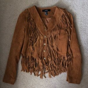Forever 21 Pigskin Fringe Leather Jacket